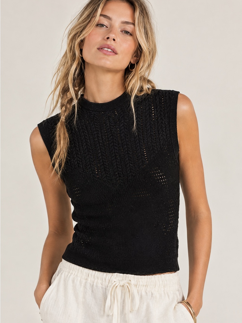 Intimately Free People NWT Wool Blend Sleeveless Knit Classy workwear Vest Top